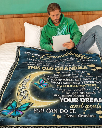 BLANKET FOR GRANDDAUGHTER – COMFORT & WARMTH GIFT FROM GRANDMA  Sherpa Fleece Quilt Blanket zon00 (SKUB-BLK-GMD2)