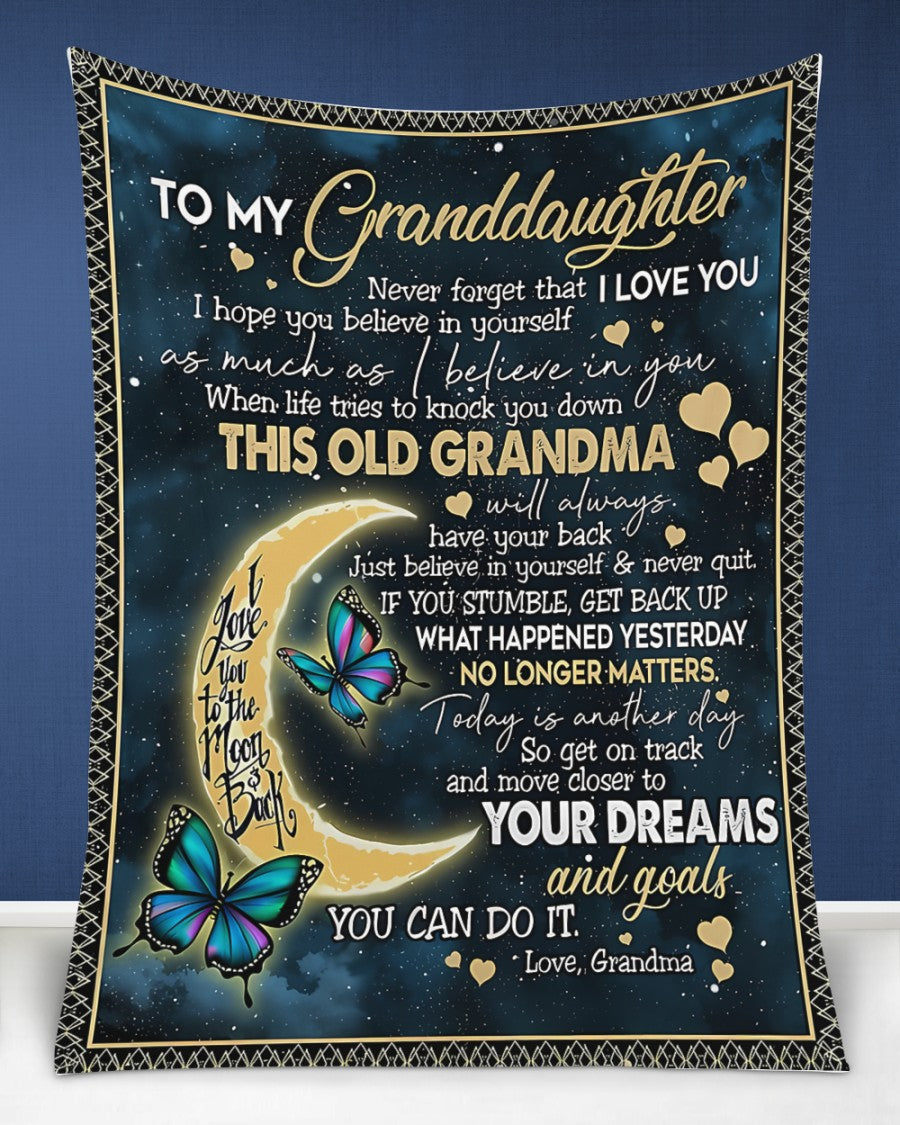 BLANKET FOR GRANDDAUGHTER – COMFORT & WARMTH GIFT FROM GRANDMA  Sherpa Fleece Quilt Blanket zon00 (SKUB-BLK-GMD2)