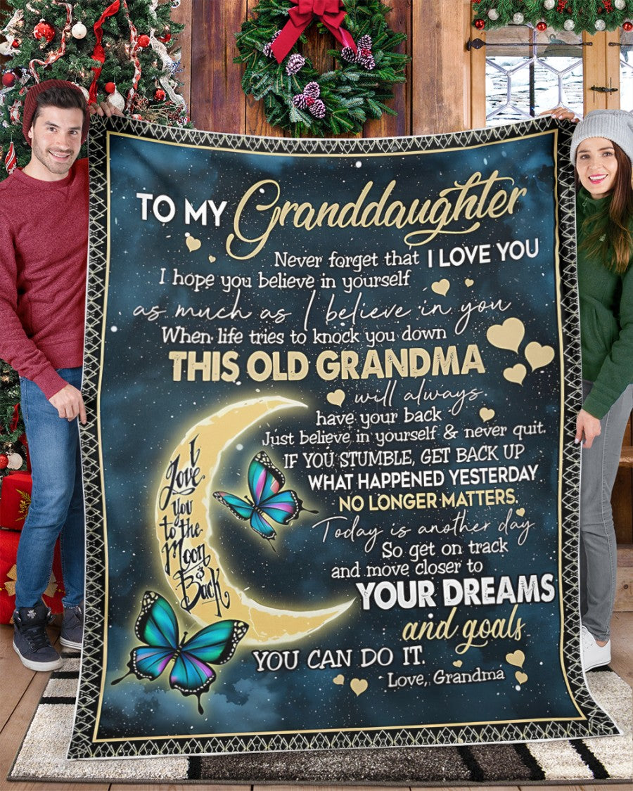 BLANKET FOR GRANDDAUGHTER – COMFORT & WARMTH GIFT FROM GRANDMA  Sherpa Fleece Quilt Blanket zon00 (SKUB-BLK-GMD2)