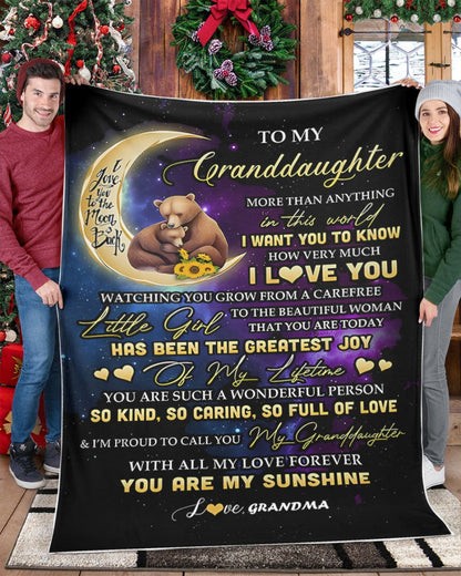 BLANKET FOR GRANDDAUGHTER – COMFORT & WARMTH GIFT FROM GRANDMA  Sherpa Fleece Quilt Blanket zon00 (SKUB-BLK-GMD3)