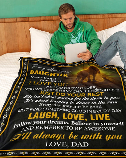 BLANKET FOR DAUGHTER – COMFORT & WARMTH GIFT FROM DAD Sherpa Fleece Quilt Blanket zon00 (SKUB12-68)