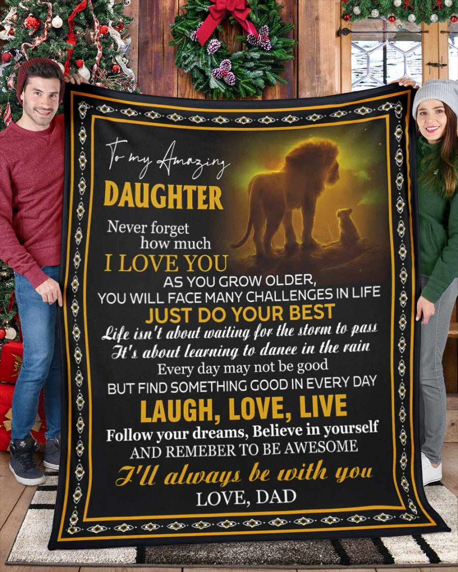 BLANKET FOR DAUGHTER – COMFORT & WARMTH GIFT FROM DAD Sherpa Fleece Quilt Blanket zon00 (SKUB12-68)
