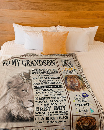 BLANKET FOR GRANDSON – COMFORT & WARMTH GIFT FROM GRANDMA  Sherpa Fleece Quilt Blanket zon00 (SKUB12-BLK-02)