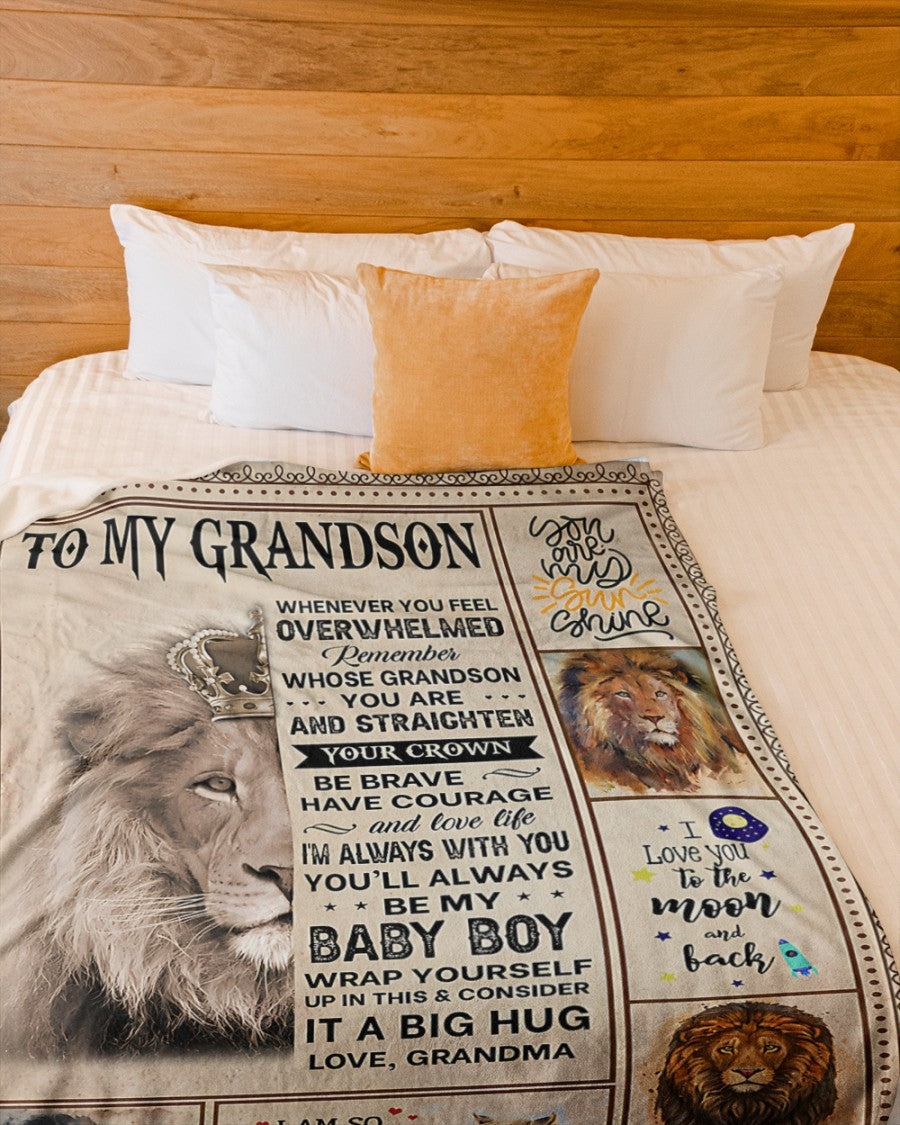 BLANKET FOR GRANDSON – COMFORT & WARMTH GIFT FROM GRANDMA  Sherpa Fleece Quilt Blanket zon00 (SKUB12-BLK-02)