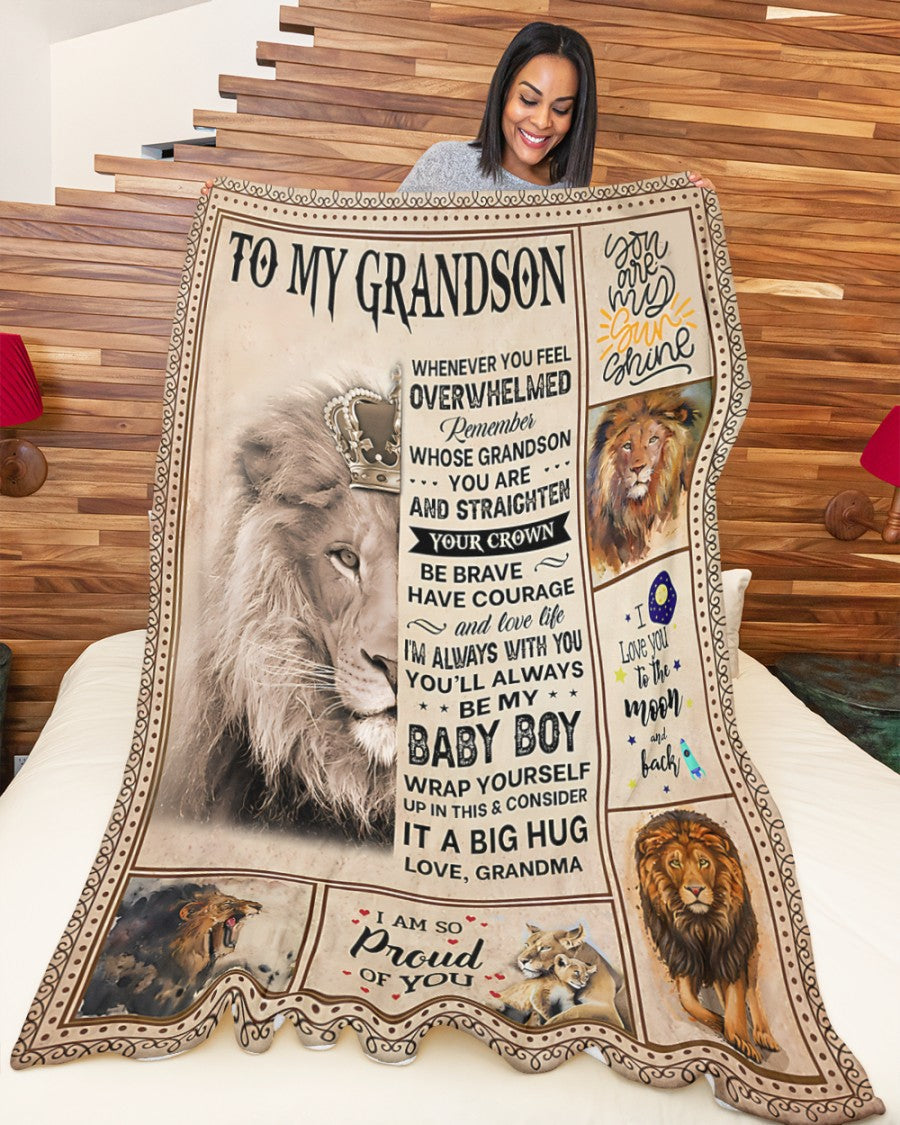 BLANKET FOR GRANDSON – COMFORT & WARMTH GIFT FROM GRANDMA  Sherpa Fleece Quilt Blanket zon00 (SKUB12-BLK-02)