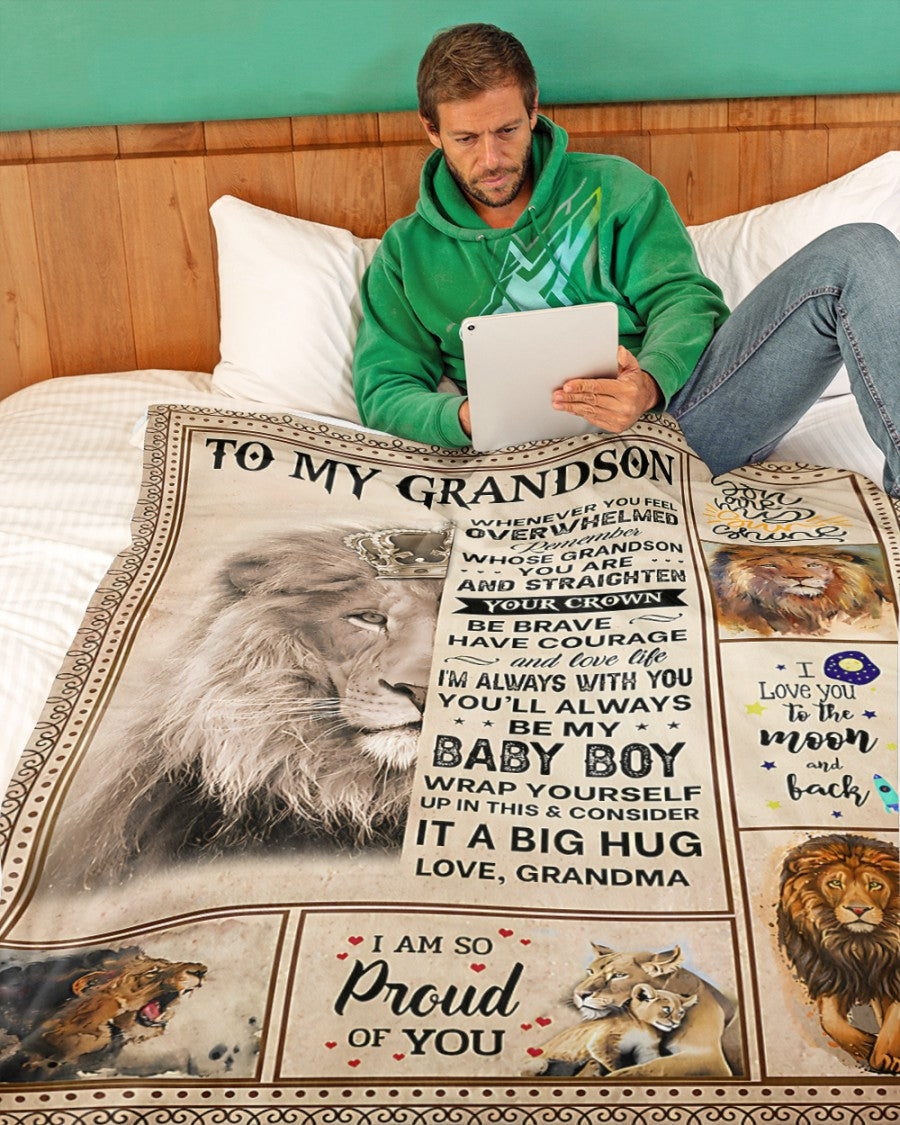 BLANKET FOR GRANDSON – COMFORT & WARMTH GIFT FROM GRANDMA  Sherpa Fleece Quilt Blanket zon00 (SKUB12-BLK-02)