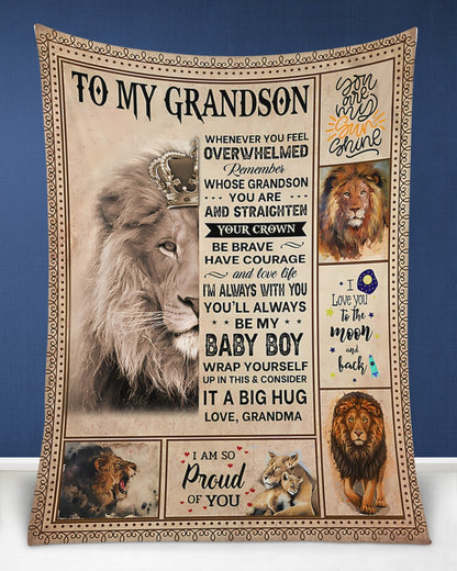 BLANKET FOR GRANDSON – COMFORT & WARMTH GIFT FROM GRANDMA  Sherpa Fleece Quilt Blanket zon00 (SKUB12-BLK-02)