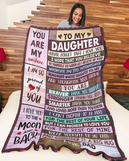 BLANKET FOR DAUGHTER – COMFORT & WARMTH GIFT FROM DAD Sherpa Fleece Quilt Blanket zon00