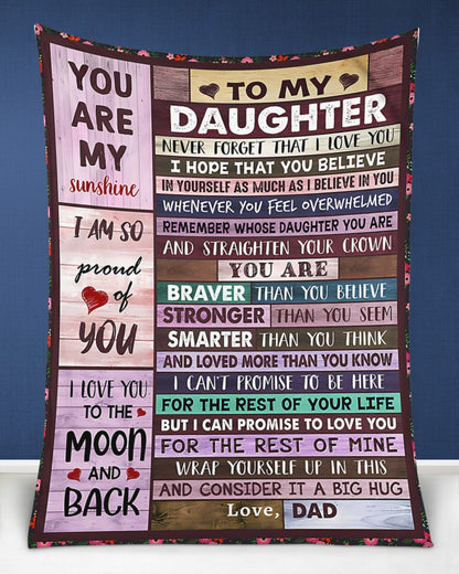 BLANKET FOR DAUGHTER – COMFORT & WARMTH GIFT FROM DAD Sherpa Fleece Quilt Blanket zon00