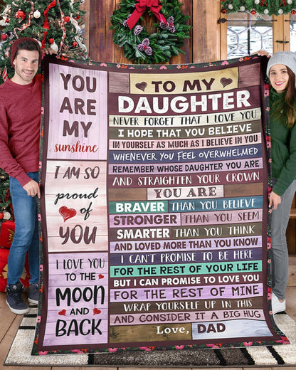 BLANKET FOR DAUGHTER – COMFORT & WARMTH GIFT FROM DAD Sherpa Fleece Quilt Blanket zon00