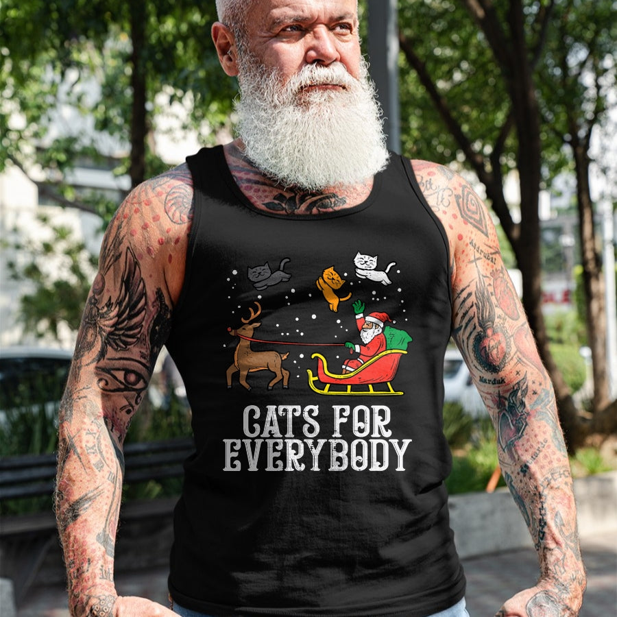 Cats For Everybody Christmas Cat Funny Xmas Women Santa T-Shirt - Christmas Unisex T-Shirt/Hoodie/Sweatshirt - ZON00