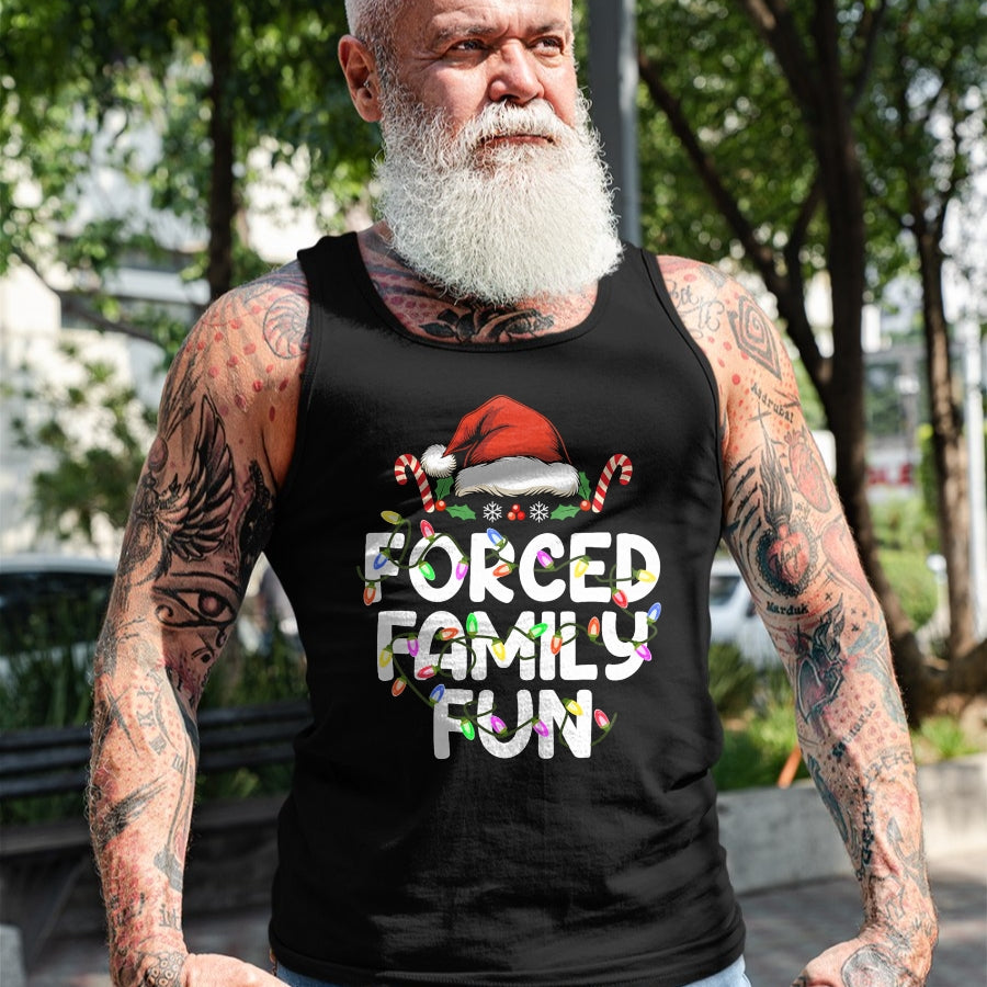 Forced Family Fun Christmas Pajamas Funny T-Shirt - Christmas Unisex T-Shirt/Hoodie/Sweatshirt - ZON00