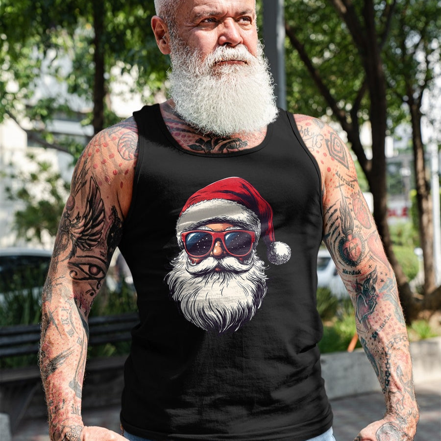 Cool Santa Claus Face Retro Sunglasses Christmas Men Boys T-Shirt - Christmas Unisex T-Shirt/Hoodie/Sweatshirt - ZON00