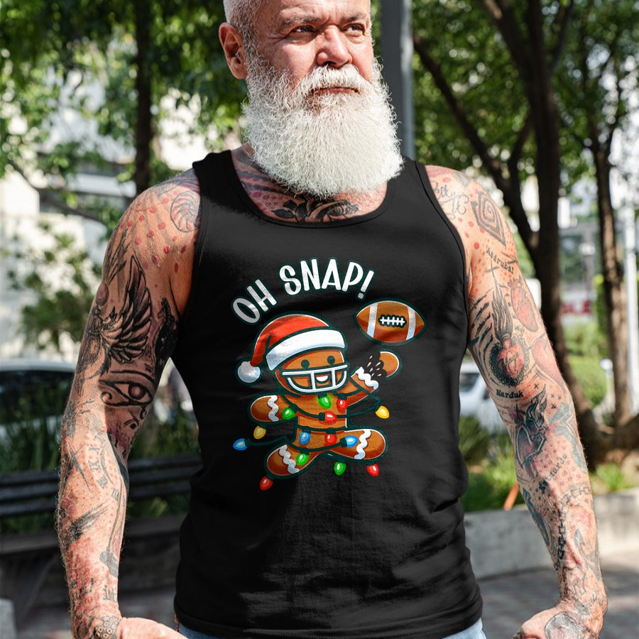Funny Gingerbread Man Pajamas & PJs Xmas Holiday Oh Snap Gingerbreadman Christmas Football T-Shirt - Christmas Unisex T-Shirt/Hoodie/Sweatshirt - ZON00