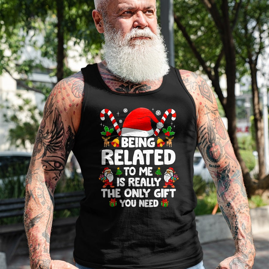 Being Related To Me Funny Christmas Family Xmas Pajamas T-Shirt - Christmas Unisex T-Shirt/Hoodie/Sweatshirt - ZON00