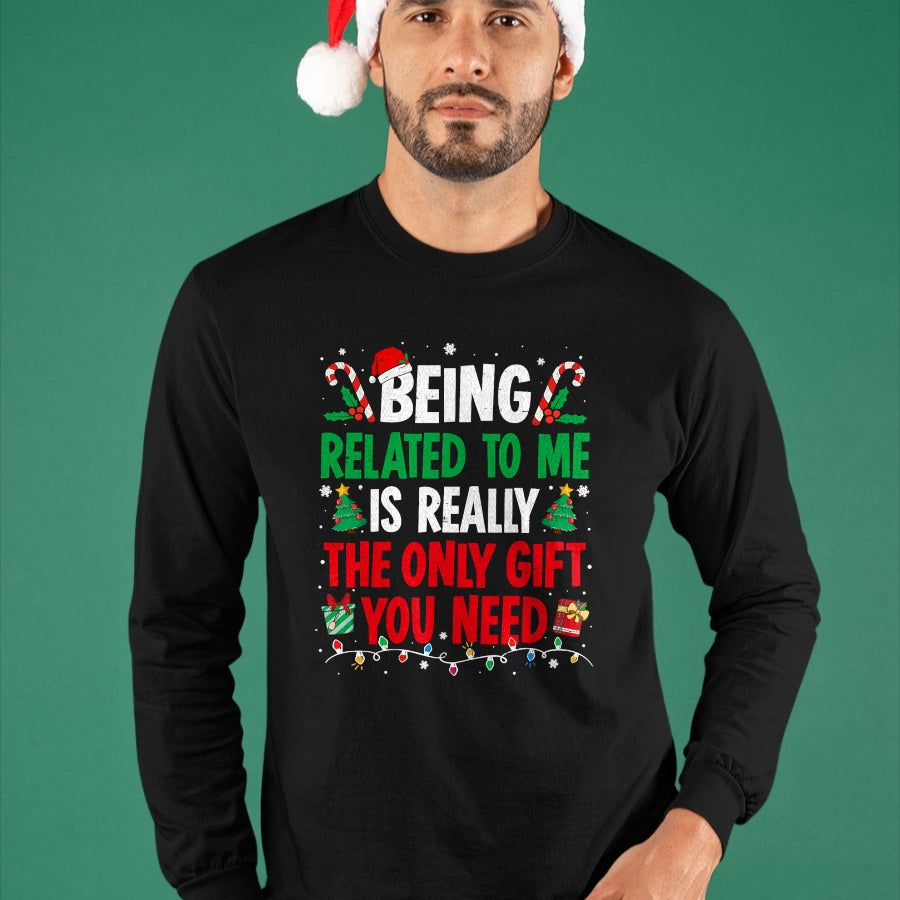 Being Related To Me Funny Christmas Family Xmas Pajamas T-Shirt  - Christmas Unisex T-Shirt/Hoodie/Sweatshirt - ZON00