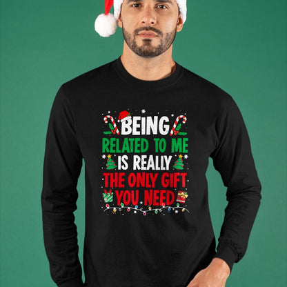 Being Related To Me Funny Christmas Family Xmas Pajamas T-Shirt  - Christmas Unisex T-Shirt/Hoodie/Sweatshirt - ZON00