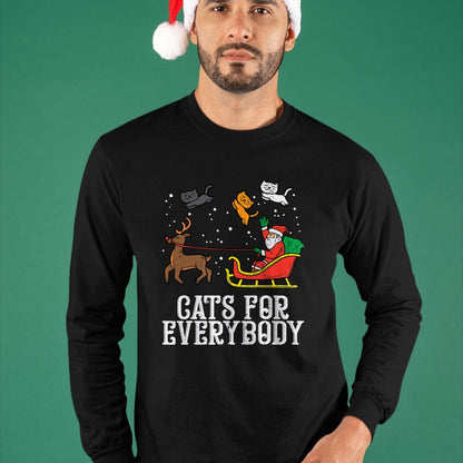Cats For Everybody Christmas Cat Funny Xmas Women Santa T-Shirt - Christmas Unisex T-Shirt/Hoodie/Sweatshirt - ZON00