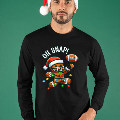 Funny Gingerbread Man Pajamas & PJs Xmas Holiday Oh Snap Gingerbreadman Christmas Football T-Shirt - Christmas Unisex T-Shirt/Hoodie/Sweatshirt - ZON00