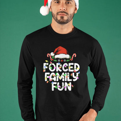 Forced Family Fun Christmas Pajamas Funny T-Shirt - Christmas Unisex T-Shirt/Hoodie/Sweatshirt - ZON00