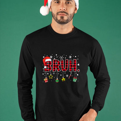 Bruh Funny Christmas Red Plaid Teens Boys Kids Xmas Pajamas T-Shirt - Christmas Unisex T-Shirt/Hoodie/Sweatshirt - ZON00