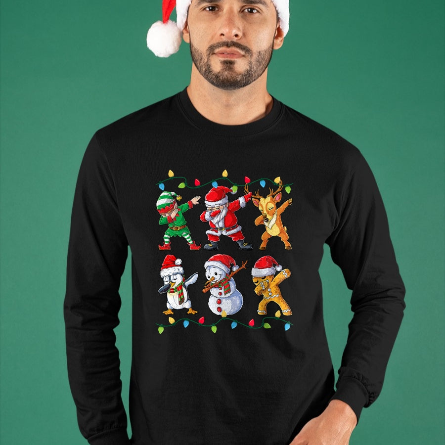 Dabbing Santa Elf Friends Christmas Boys Girls Men Xmas Dab T-Shirt - Christmas Unisex T-Shirt/Hoodie/Sweatshirt - ZON00