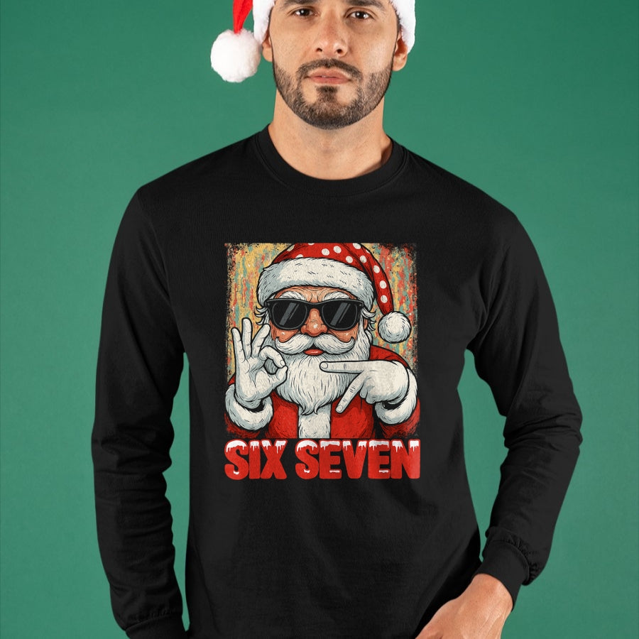 Funny Six Seven Meme Christmas Cool Santa Saying 6 7 T-Shirt - Christmas Unisex T-Shirt/Hoodie/Sweatshirt - ZON00