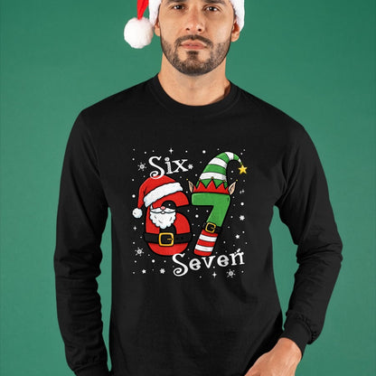 Funny Six Seven 67 Meme 6 7 Elf Santa Christmas Pajamas Kids T-Shirt - Christmas Unisex T-Shirt/Hoodie/Sweatshirt - ZON00