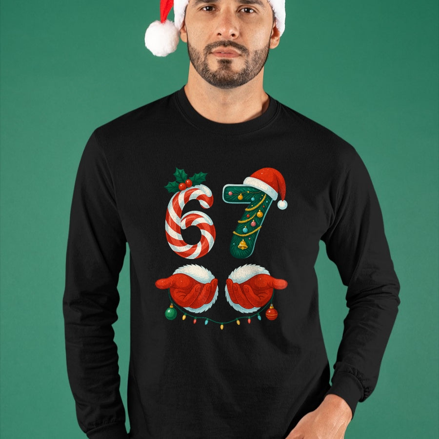 67 Christmas 6 7 Meme Pajamas Holiday Gen Alpha Slang T-Shirt - Christmas Unisex T-Shirt/Hoodie/Sweatshirt - ZON00