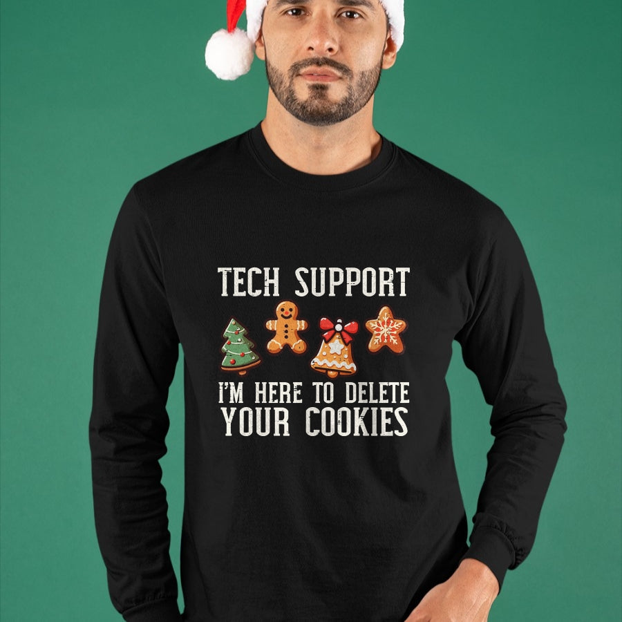 Christmas Tech Support Here To Delete Cookies Xmas Men Women T-Shirt - Christmas Unisex T-Shirt/Hoodie/Sweatshirt - ZON00