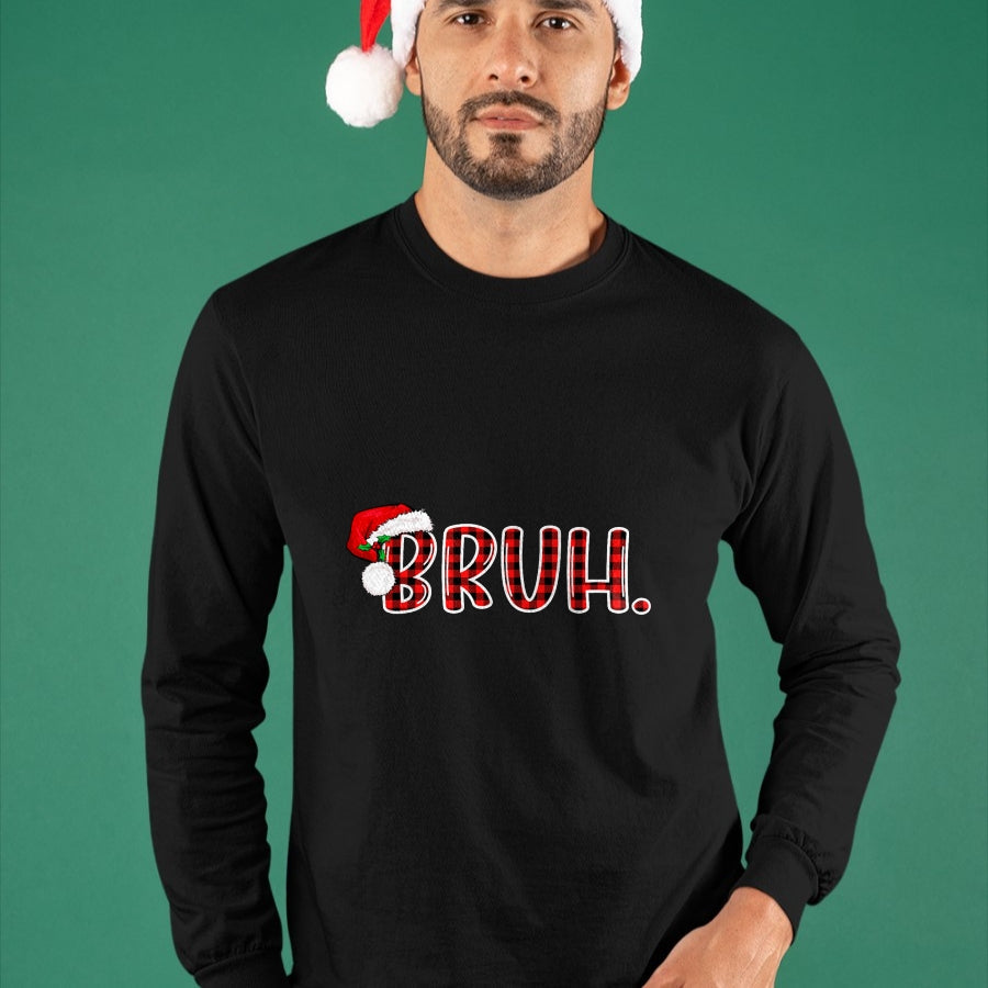 Bruh Funny Christmas Plaid Teens Boys Kids Xmas Pajamas T-Shirt - Christmas Unisex T-Shirt/Hoodie/Sweatshirt - ZON00