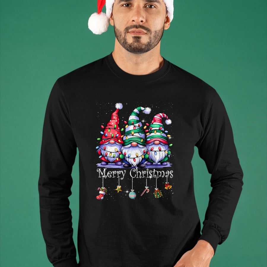Cute Gnomes Merry Christmas Light Family Gnome Xmas Matching T-Shirt - Christmas Unisex T-Shirt/Hoodie/Sweatshirt - ZON00