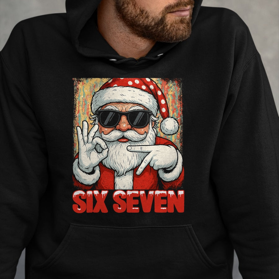 Funny Six Seven Meme Christmas Cool Santa Saying 6 7 T-Shirt - Christmas Unisex T-Shirt/Hoodie/Sweatshirt - ZON00