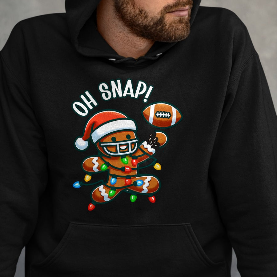 Funny Gingerbread Man Pajamas & PJs Xmas Holiday Oh Snap Gingerbreadman Christmas Football T-Shirt - Christmas Unisex T-Shirt/Hoodie/Sweatshirt - ZON00