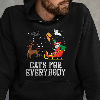 Cats For Everybody Christmas Cat Funny Xmas Women Santa T-Shirt - Christmas Unisex T-Shirt/Hoodie/Sweatshirt - ZON00