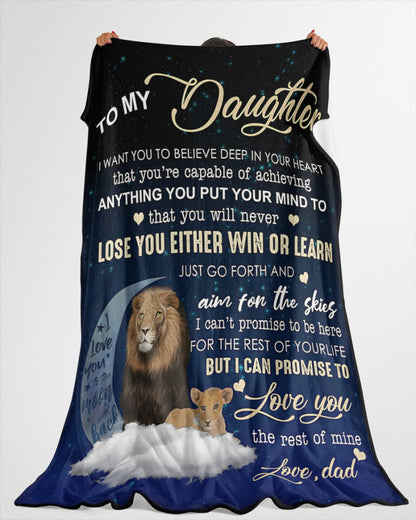 BLANKET FOR DAUGHTER - GIFT FROM DAD - COMFORT & WARMTH GIFT (SKUB11-91)