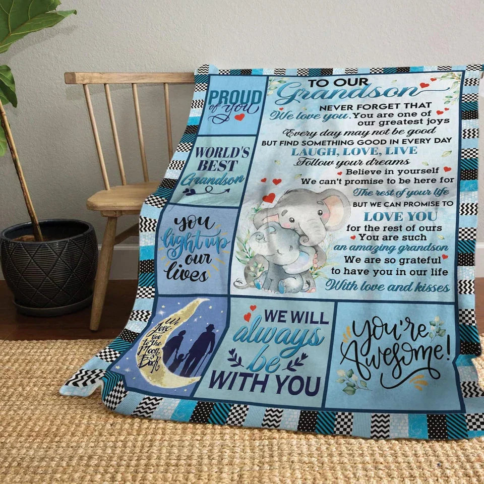 Special Gift For Your Grandson Blanket - From Grand